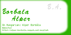 borbala alper business card